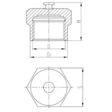 Бронзовая гайка-заглушка 10x100 мм 556-35.2512