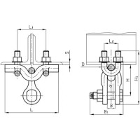 Узлы крепления типа КГ 148x6.42x400 мм КГ-40-3