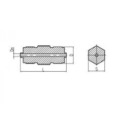 Латунный штуцер ввертной 10x100 мм 556-01.089-3 (ИТШЛ.753011.008-02)