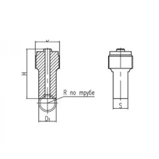 Латунный штуцер приварной 10x40 мм 556-01.101-3 (ИTШЛ.753066.009-02)