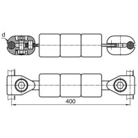 Распорки дистанционные утяжеленные типа РУ 444x31.5x37.7 мм РУ-4-400