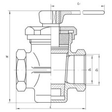 Кран проходной муфтовый сальниковый 10x6 мм 536-03.001 (ИТШЛ.491742.001)