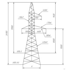 Промежуточно-угловые опоры для ЛЭП 2.4x15x2140 мм ПС110 Типовой проект 11520тм-т.1