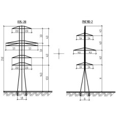 Промежуточные опоры для ЛЭП 14x25.5x4250 мм ПС220 Типовой проект 3081тм-т.7