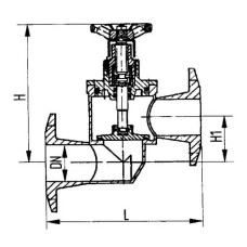 Проходной запорный судовой клапан со специальными фланцами с ручным управлением 521-35.2826