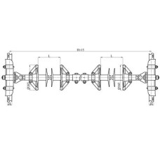 Распорки межфазные изолирующие типа РМИ на напряжение 110-220 кВ конструкция 1 4400x6800x2030 мм РМИ 60-220-H-4