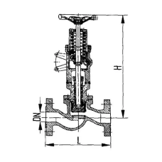 Фланцевый проходной быстрозапорный судовой клапан с тросиковым приводом с ручным управлением 521-0323 ИТШЛ.49212503
