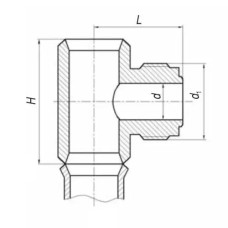 Штуцер ответвительный встык 10x160 мм БрАЖНМц9-4-4-1 ГОСТ 5890-78