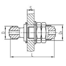 Латунный переборочный штуцерный съемный стакан 6x100 мм 554-03.905-01 (ИTШЛ.363171.134)