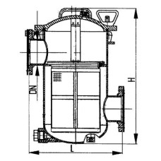 Стальной фильтр пресной воды фланцевый 150x6 мм 427-03.196-2 (ИТШЛ.061144.042-01)