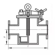 Сварная фланцевая проходная грязевая коробка стальная 100x0.25 мм 594-03.122-2 ОСТ 5.5423-80