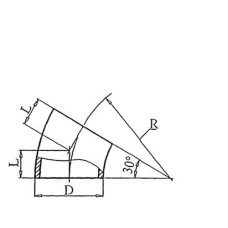 Теплоизоляционные отводы 30 градусов 108x50 мм НГ ГОСТ 23208-2003